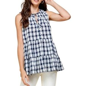 4/$20 Anthropologie Pilcro Sleeveless Gingham Blouse
